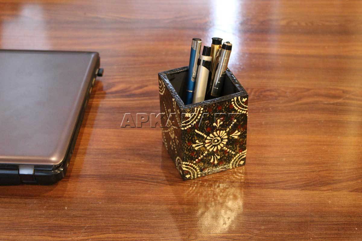 Desk Organiser - Pen Stand Handmade - for office - 4 Inch - ApkaMart