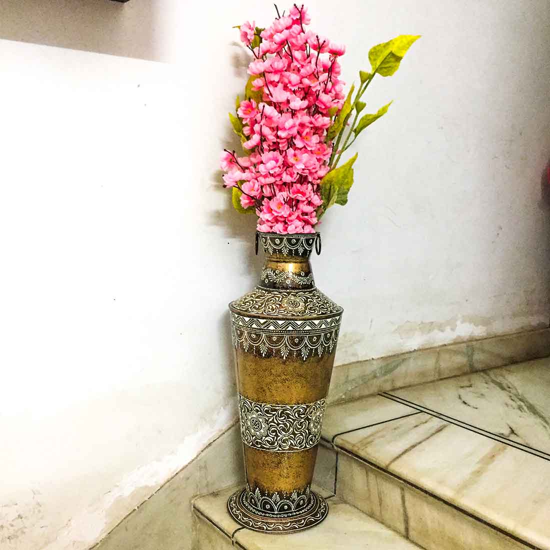 Corner Big Flower Vase | Big Flower Pot - for Living Room - 24 Inch - ApkaMart