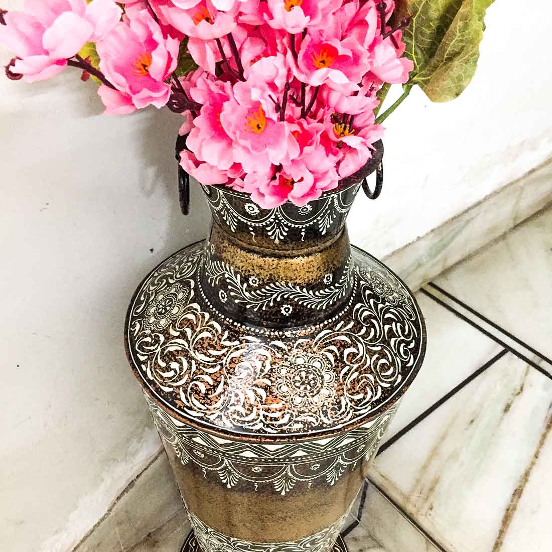 Corner Big Flower Vase | Big Flower Pot - for Living Room - 24 Inch - ApkaMart