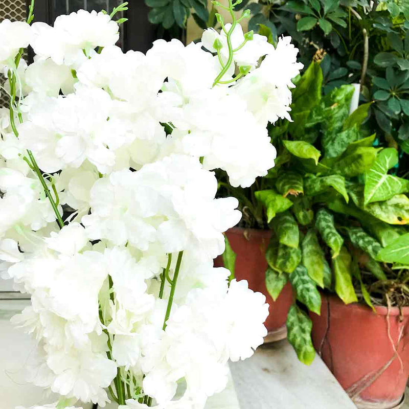 Artificial Flower Bouquet -White Flower - For Home & Office Decor - ApkaMart