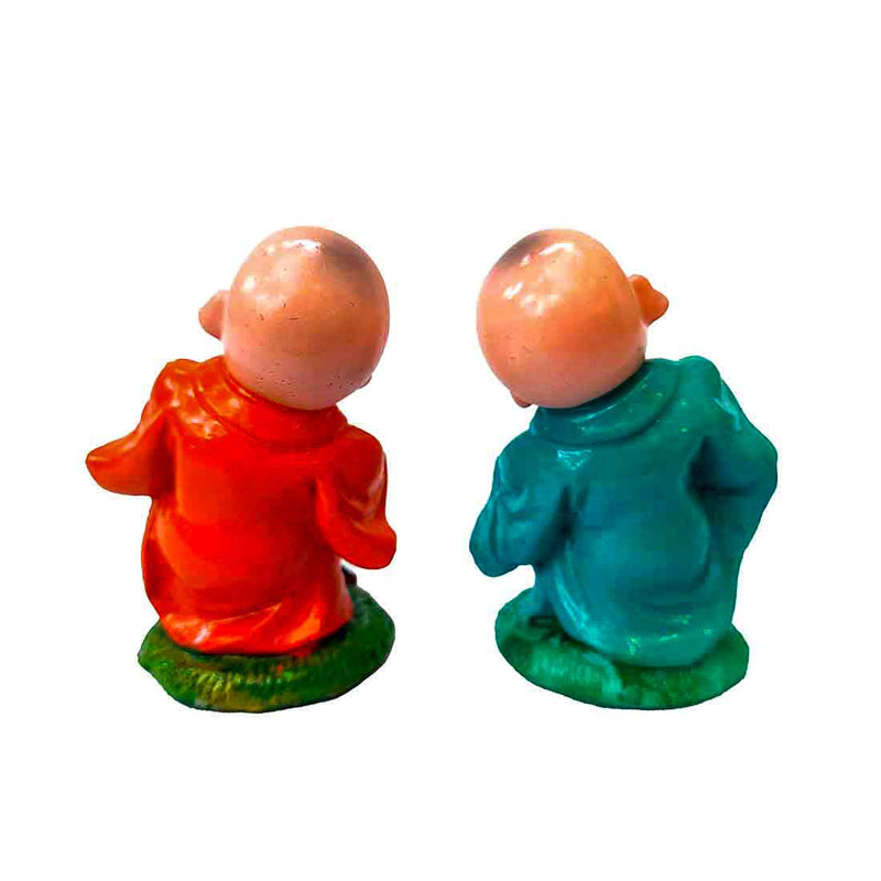 Baby Monk Showpiece - for Car Dashboard - 3 Inch - Set of 2 - ApkaMart