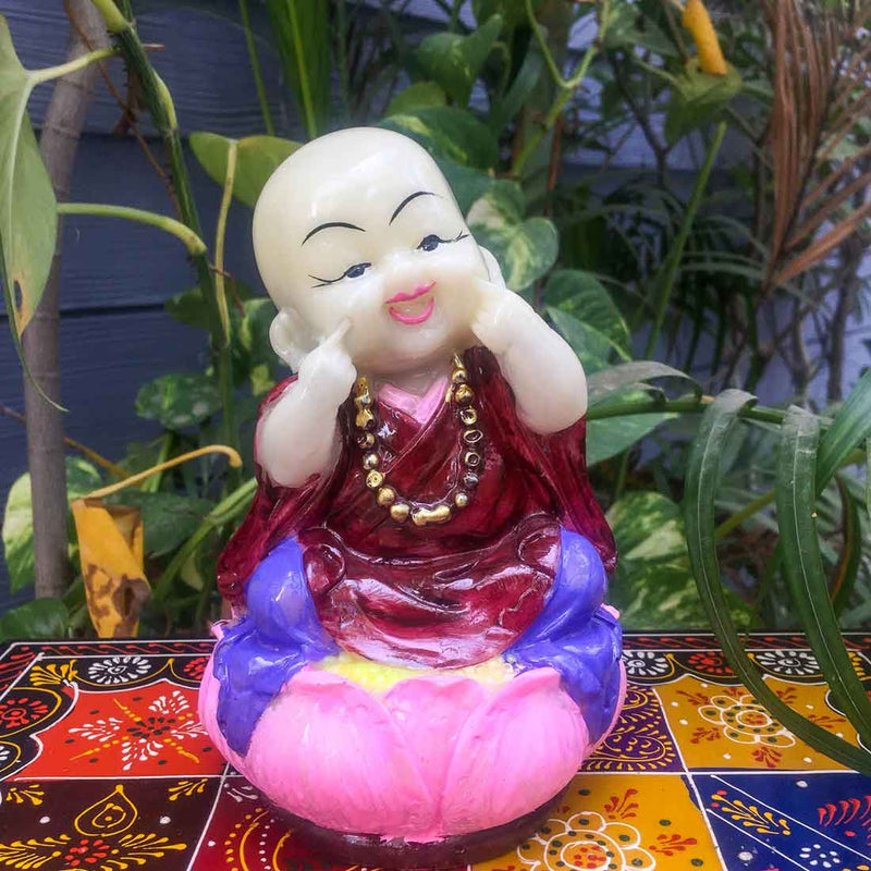 Baby Monk Showpiece -  for Table Decoration & Gifts  - 6 Inch - ApkaMart