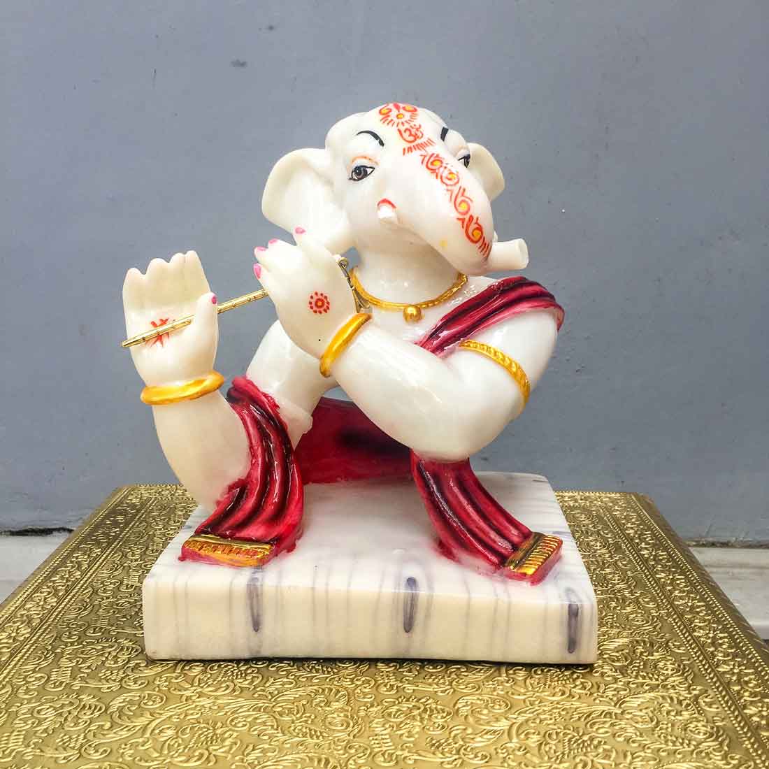 Brass Ganesha Statue Home Office Desk Lucky Dacor Idol Gift Showpiece 13