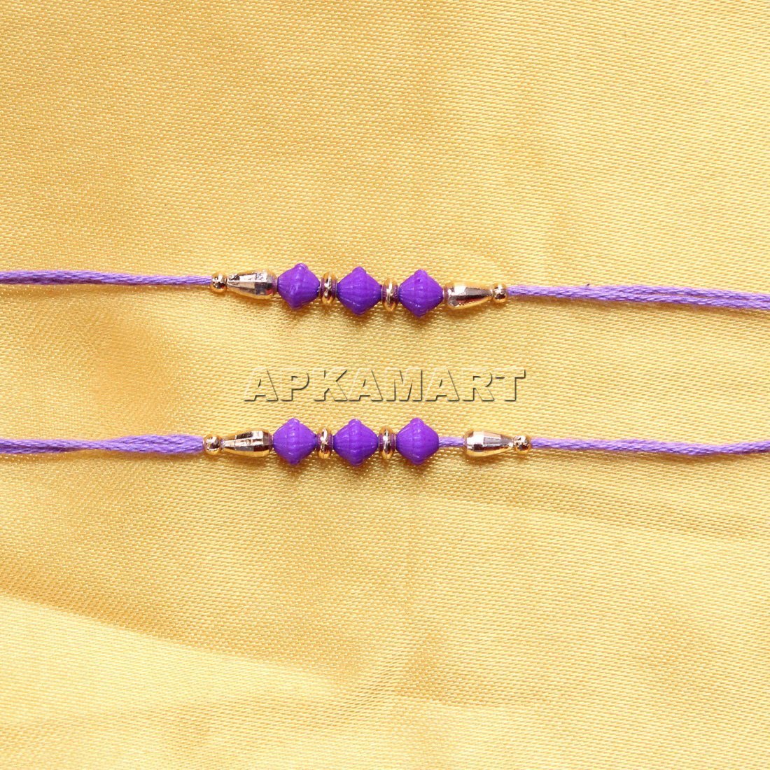 Beaded Purple Rakhi Set of 2 - ApkaMart