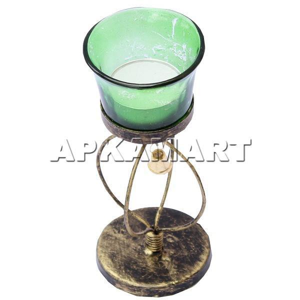 Glass Tea Light Holder - Candle Stand for Dining Table - 6 Inch - ApkaMart