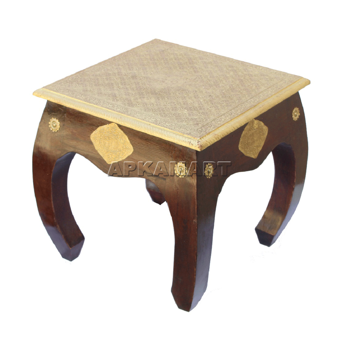Brass Embellished Designer Coffee Table |Center Table for Living Room -16 Inch - ApkaMart