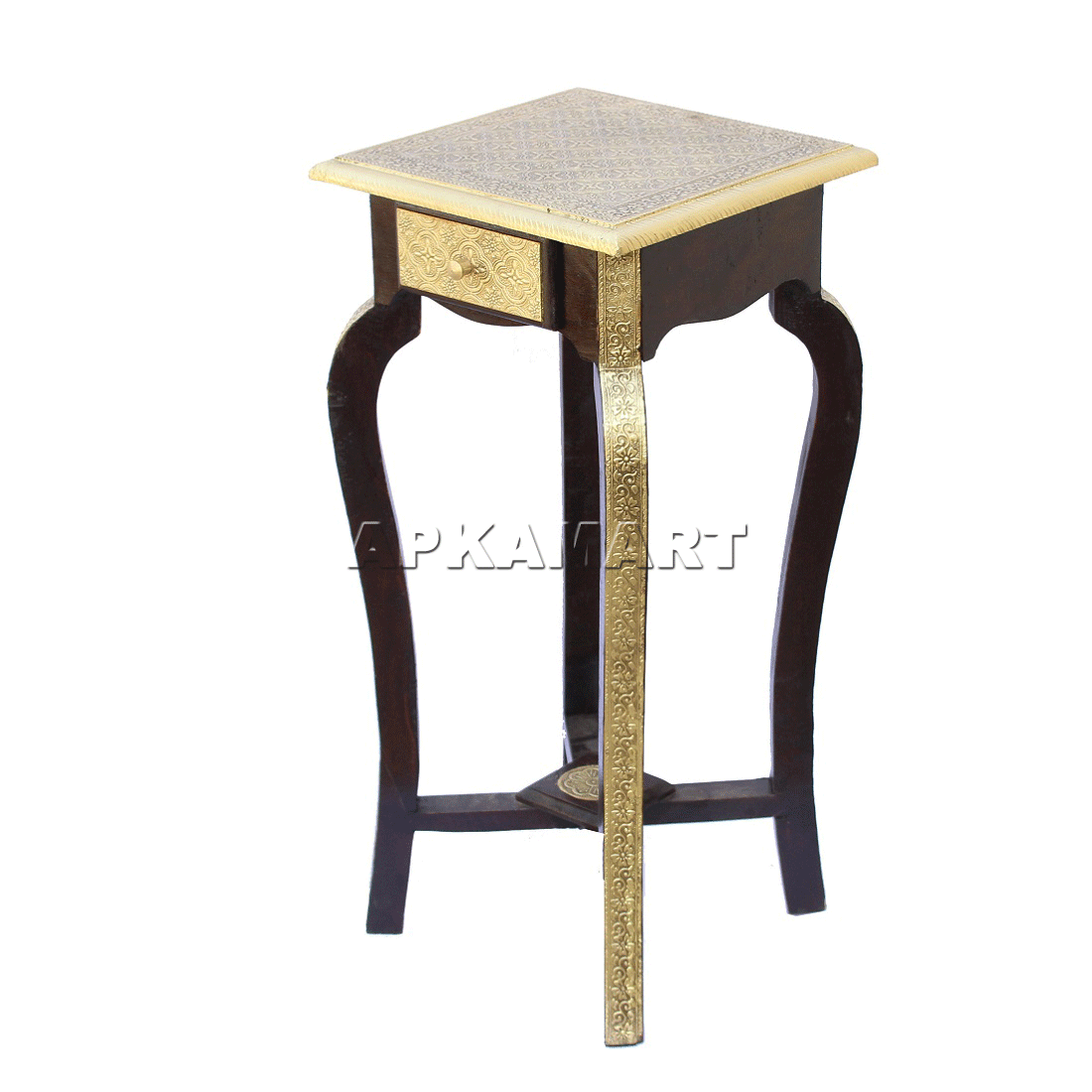 Brass Embellished Designer Coffee Table |Side Table for Interiors Décor - with Drawer - ApkaMart