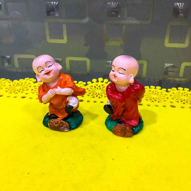 Baby Monk Showpiece - for Home  & Garden Decor -5 Inch - Set of  2 - ApkaMart