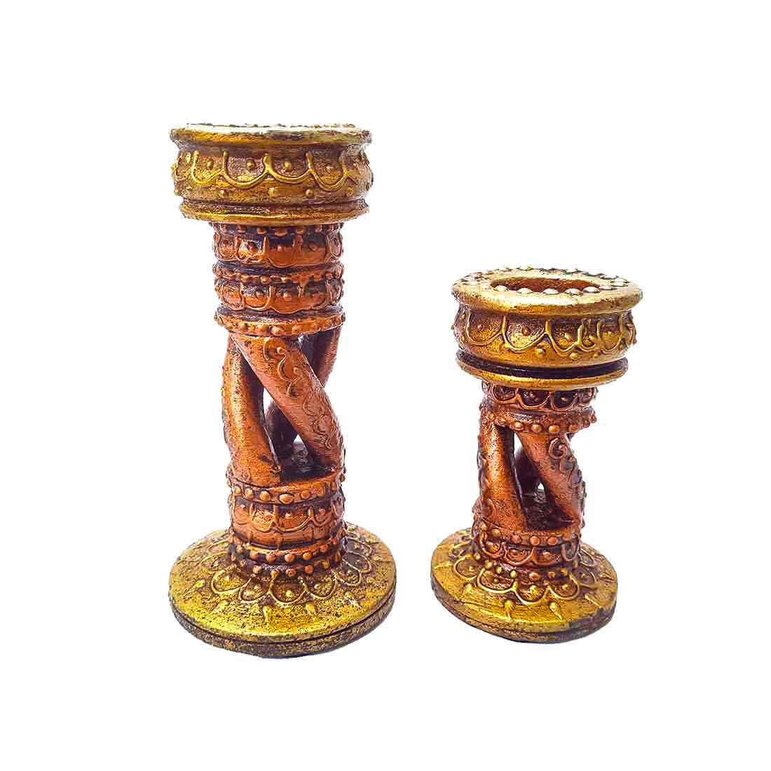 Wooden Candle Stand - For Dining Table & Home Decor - ApkaMart