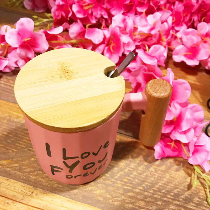Coffee Mug with Lid - Love You Mug - For Anniversary & Valentines Day Gift - ApkaMart