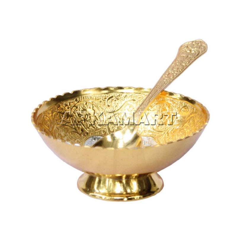 Decorative Bowl with Spoon - For Serving & Table Decor - ApkaMart
