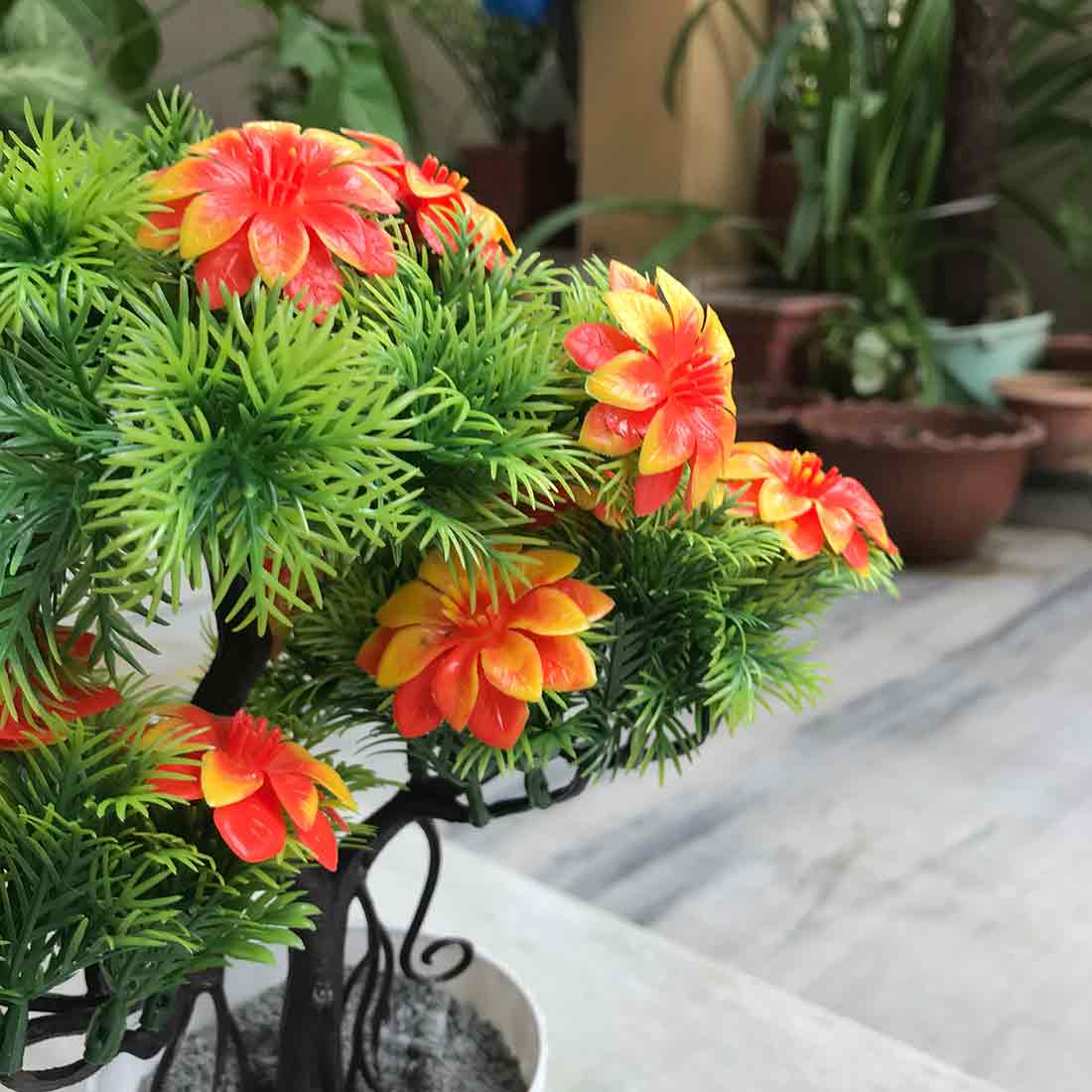 Artificial Flower Bouquet - Plastic Potted Plants - For Home Decoration - ApkaMart