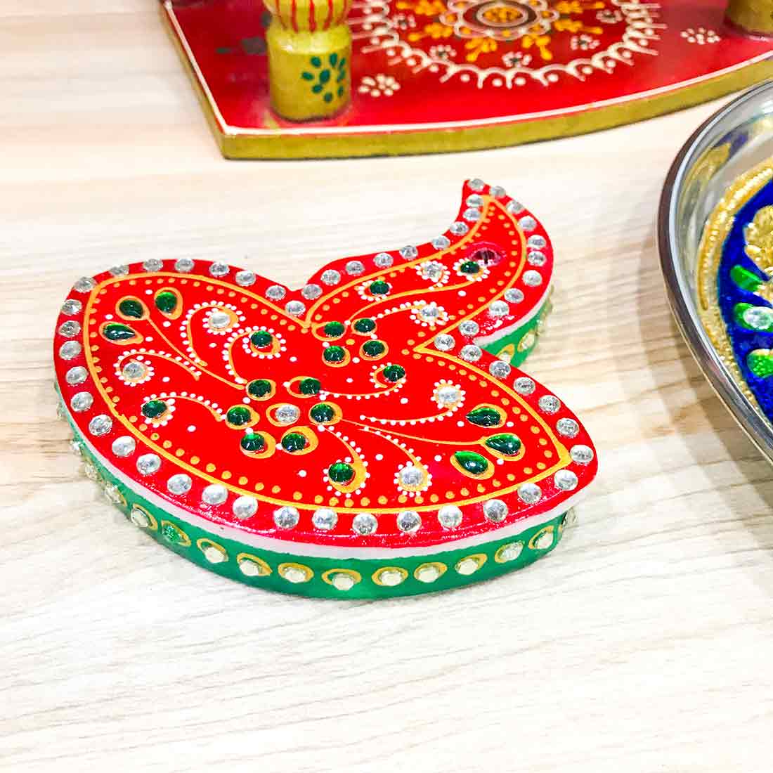 Diya Design Chopda - For Pooja, weddings & Festivals -  4 Inch - ApkaMart