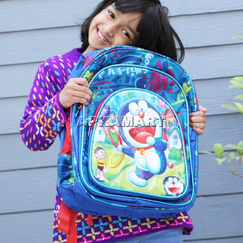 Backpack for School -Doraemon Design -  For Girls & Boys  - 15 Inch - ApkaMart