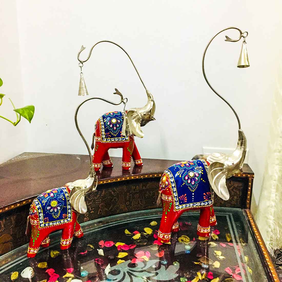 Antique Elephant Showpiece - For Table Decor & Living Room Decor -20 Inch-Set of 3 - ApkaMart
