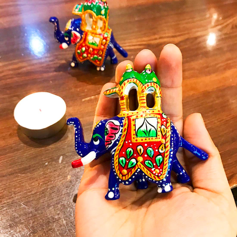 Elephant Pair Showpiece - for Good luck & Gifts - 3 inch - ApkaMart