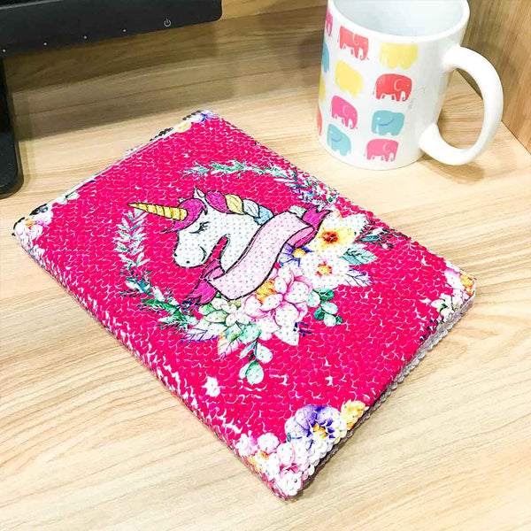 Notebook Diary - Unicorn Glitter Design - for Girls, Kids , Children Return Gifts - ApkaMart