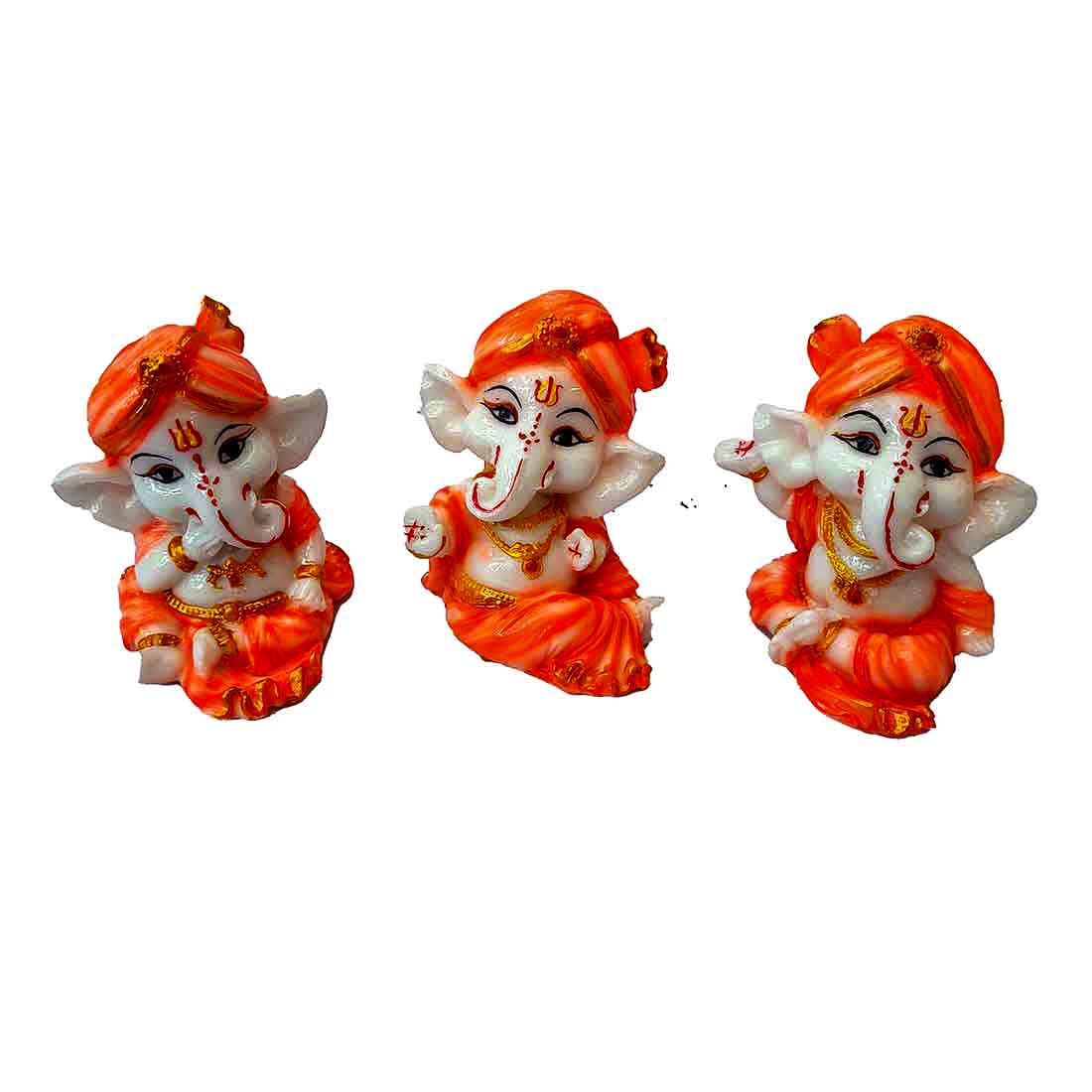 Ganapati Murti | Ganesha for Car Dashboard - 4 Inch - Set of 3 - ApkaMart