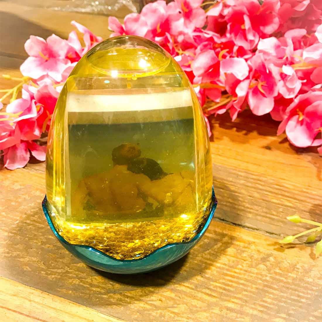 Golden Glittery Egg - Table Photo Frame - For Living Room Decor & Gifts - ApkaMart