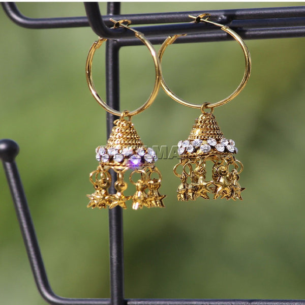 Buy Traditional Gold Model Jhumka Design Gold Earrings
