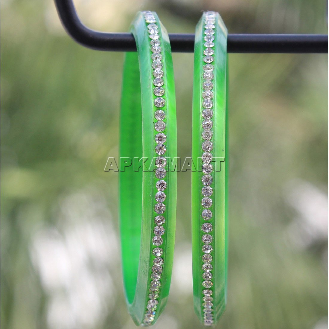 Green Beads Bangles - ApkaMart