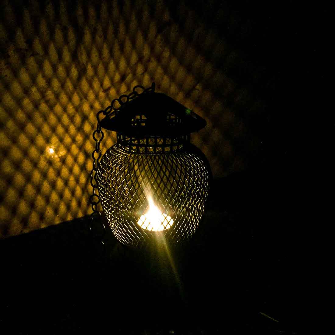 Lantern T Light Holder - Wall Hanging for Diwali, Birthday Decoration -7 Inch - ApkaMart