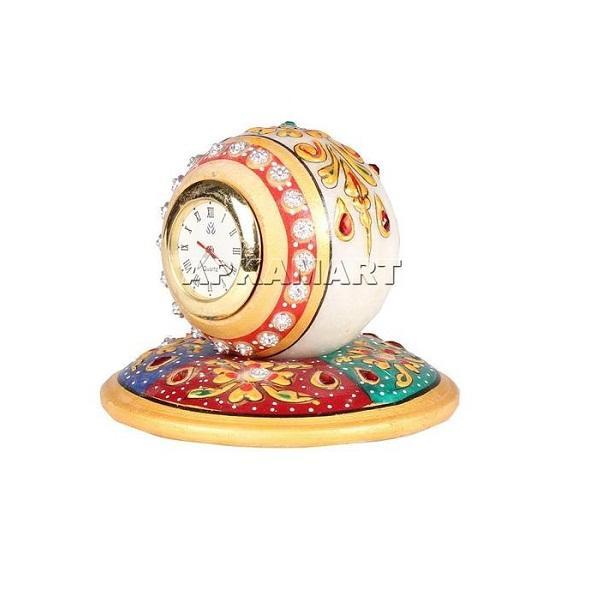 Marble Table Clock - For Home & Gifts - 3 Inch - ApkaMart