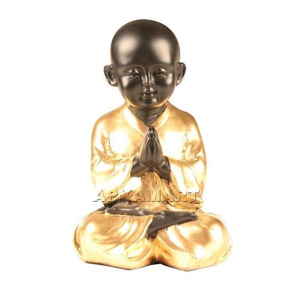 Meditating Baby Monk Showpiece - for Home  & Garden Decor - 8 Inch - ApkaMart