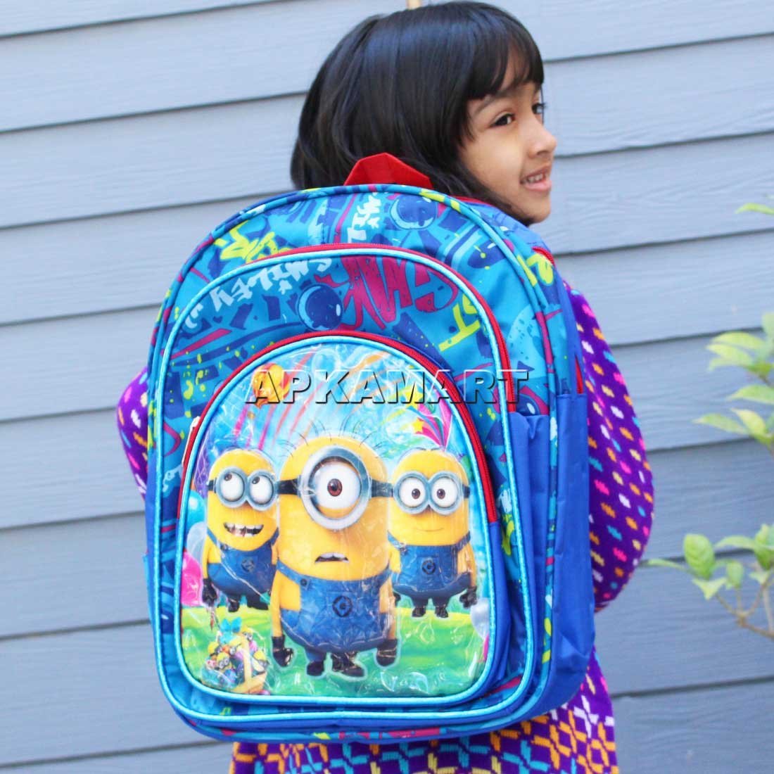 Kids Bag - Minion Design -  For Girls & Boys, School -  15 Inch - ApkaMart