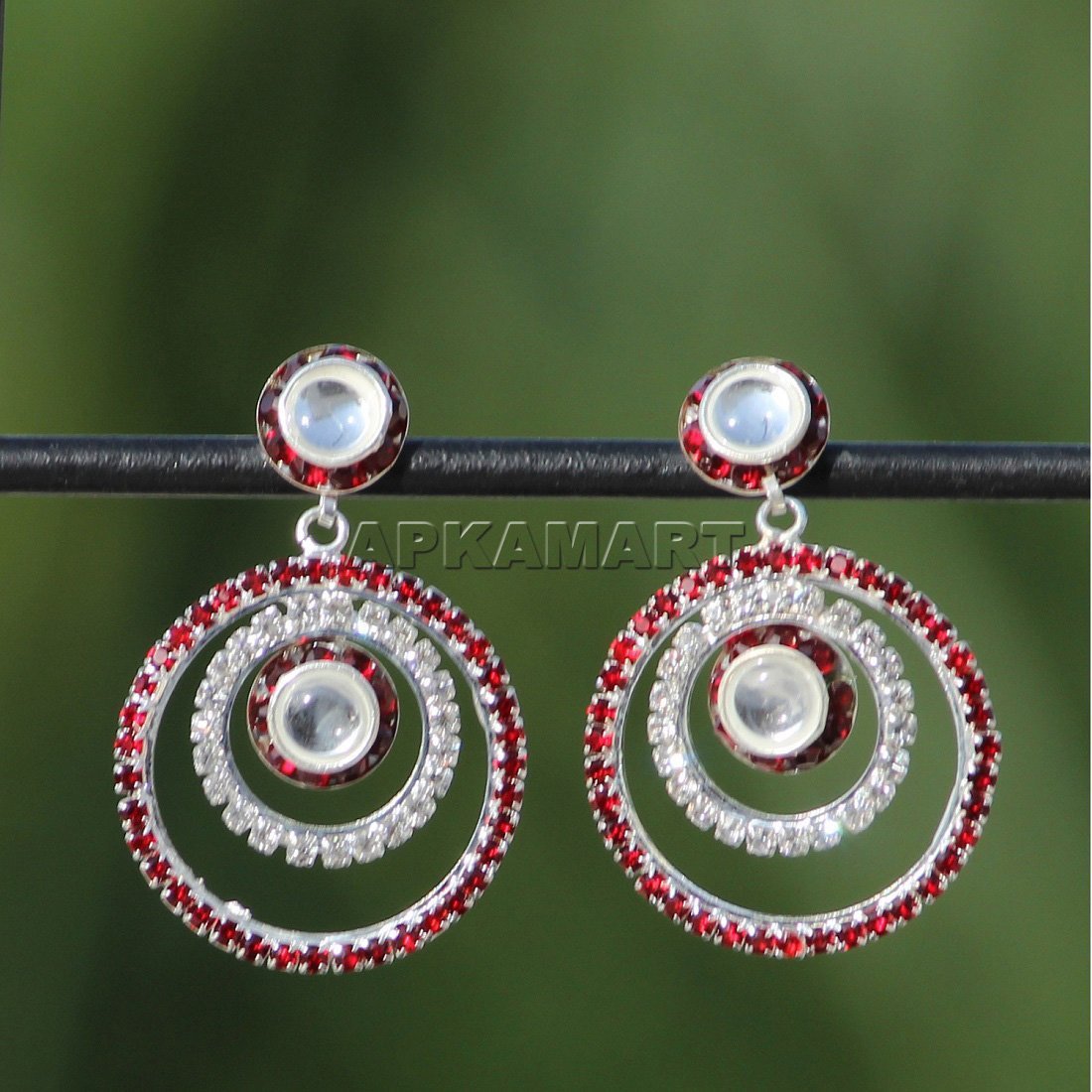 Earring Hoops - Stylish Crystal Earrings - For Women & Girls - ApkaMart