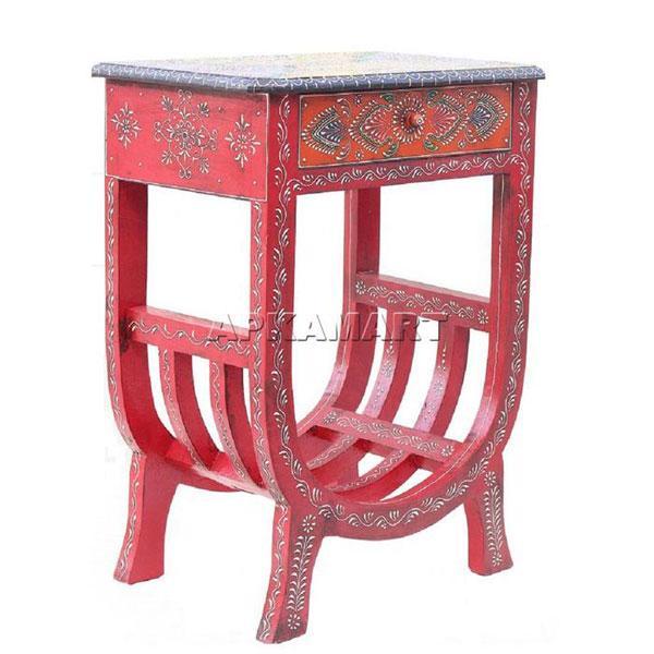 Bedside Table with Drawer|Side Table for Bedroom with Storage Drawer - 24 Inch - ApkaMart