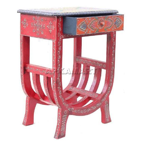 Bedside Table with Drawer|Side Table for Bedroom with Storage Drawer - 24 Inch - ApkaMart