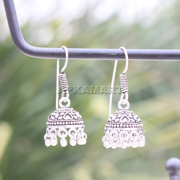 Earrings for Women - Jhumki - Silver Oxidised - ApkaMart