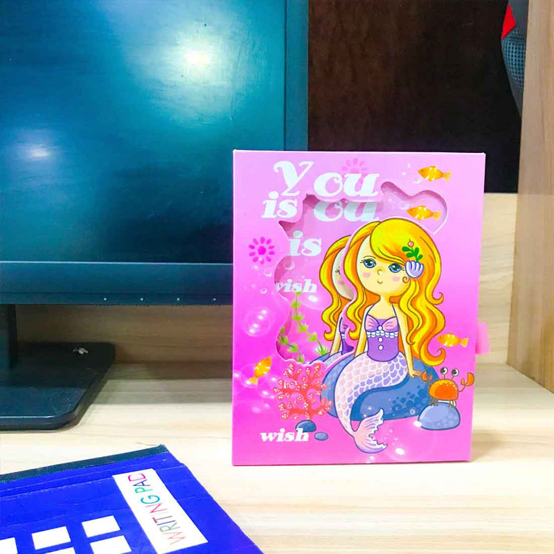 Notebook Diary - Pink Mermaid Design - for Girls ,Kids , Children - ApkaMart