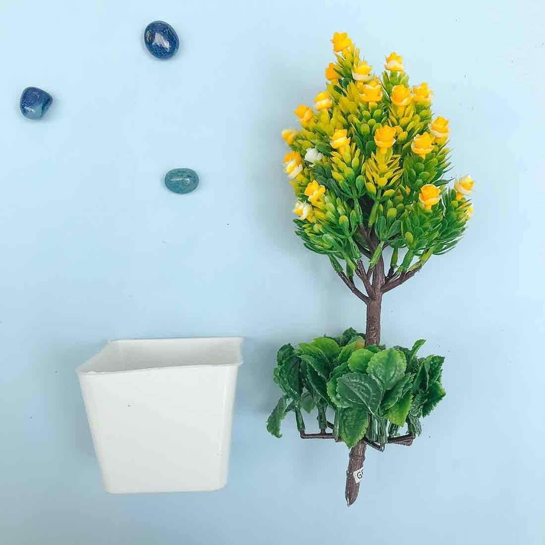 Plastic Potted Plants - Yellow Flowers - For Home Decoration - ApkaMart