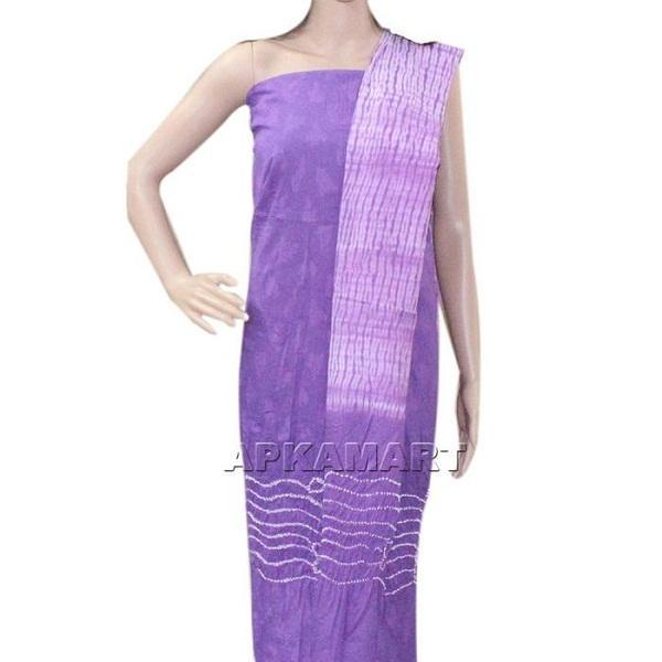 Purple and White Tie and Dye Dress Material - ApkaMart
