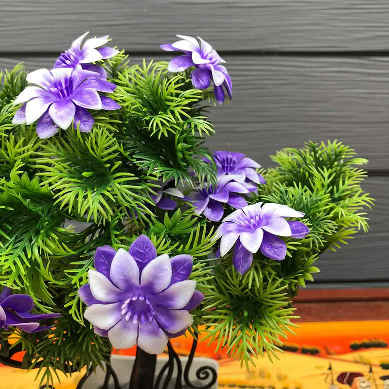 Artificial Potted Plants - Purple Flowers - For Home Decoration - ApkaMart
