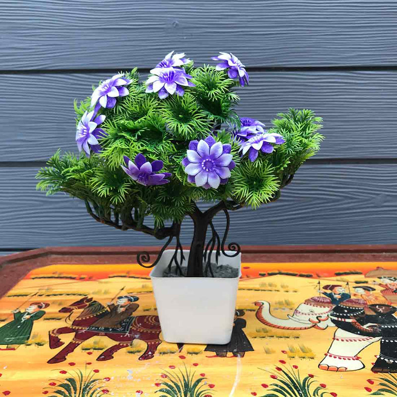 Artificial Potted Plants - Purple Flowers - For Home Decoration - ApkaMart