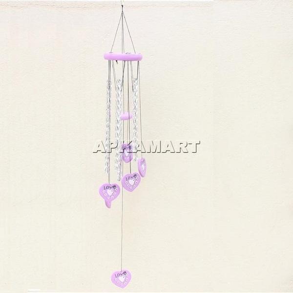 Wind Chime - Heart Design - for  Balcony & Home Decoration - 28 Inch - ApkaMart