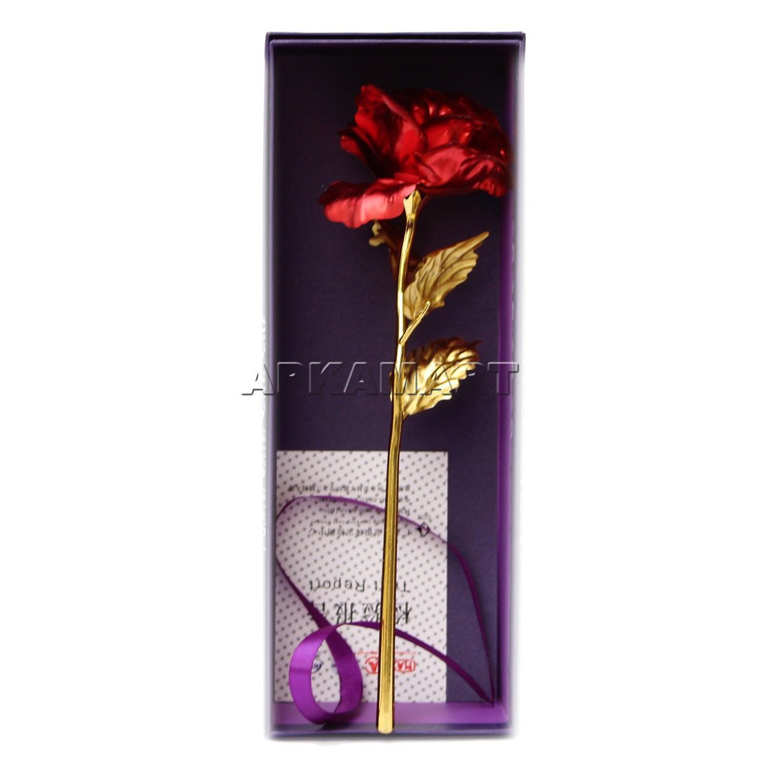 Artificial Rose Flower - for Rose Day / Propose Day / Valentine's Day - 10 Inch - ApkaMart