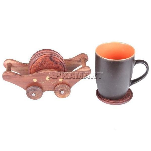 Wooden Tea Coaster - 7 Inch - For Dining - ApkaMart