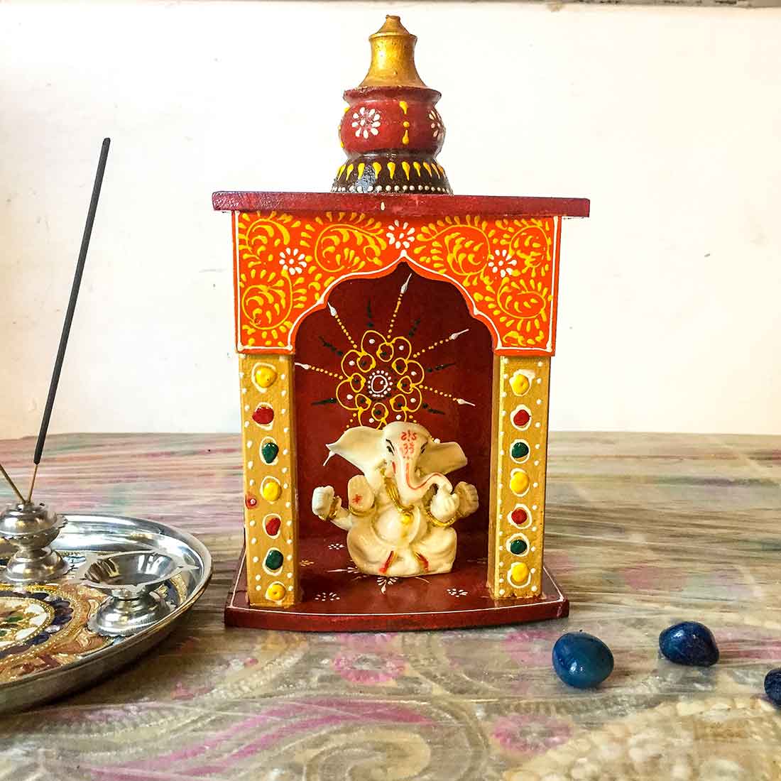 Small Temple for Home -Wooden Temple for Home - 10 inch - ApkaMart