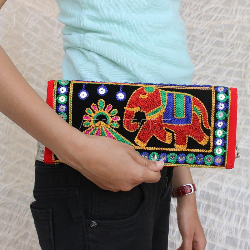 Hand Purse for Women -Traditional Embroidery Clutch - ApkaMart