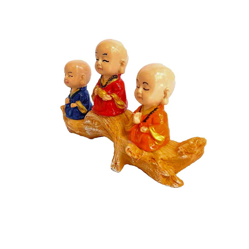 Baby Budha Sitting on Tree - for Home  & Garden Decor - 7 Inch - ApkaMart