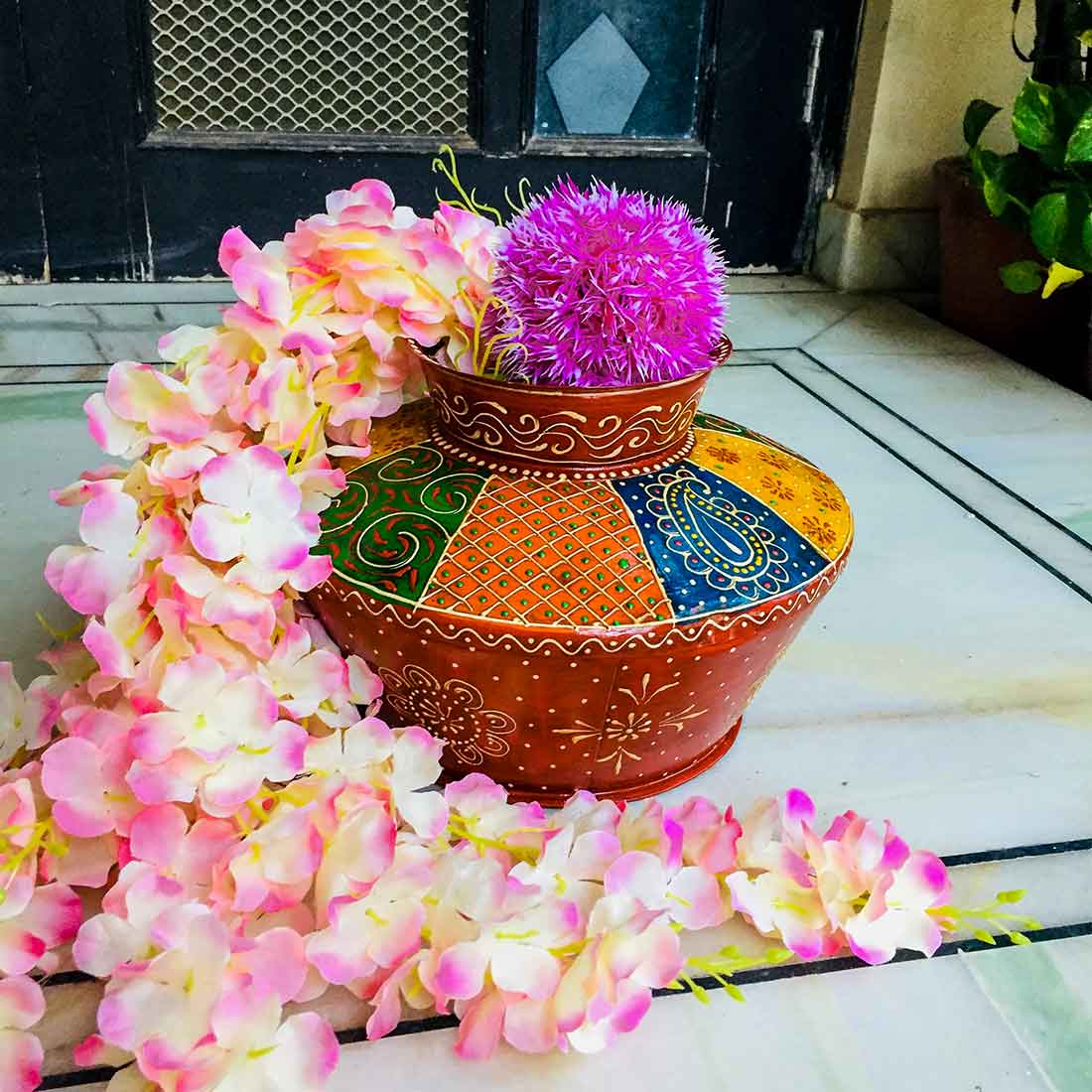 Matka Vase - Decorative Flower Pot - Flower Vase For Living Room - 12 Inch - ApkaMart