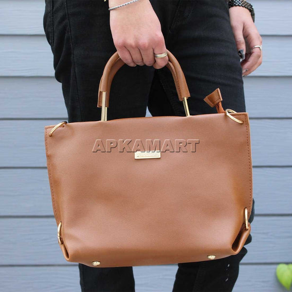 Chocolate Colour Hand Bag with Handle | Bags & Purses