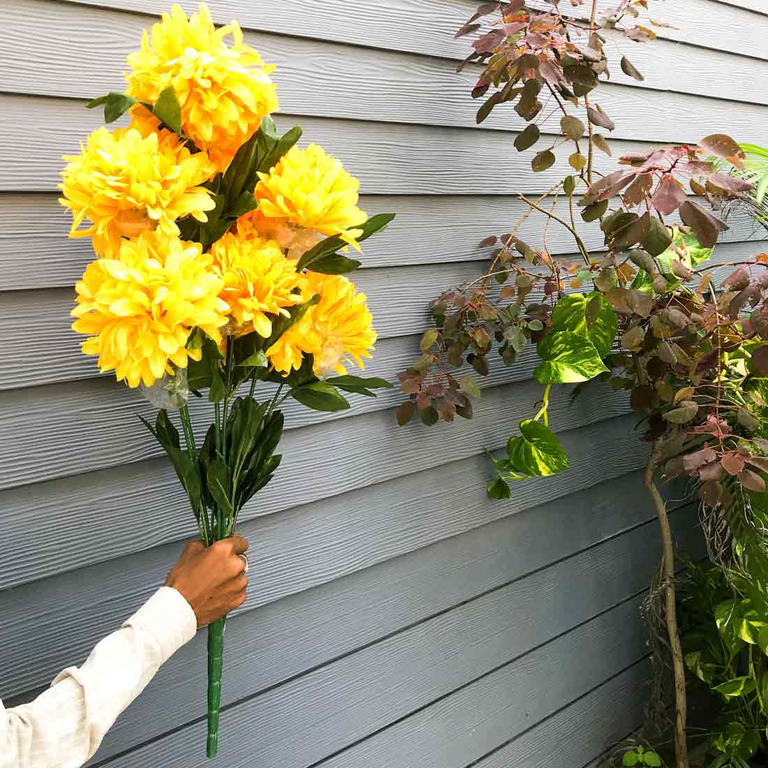 Artificial Flower Bouquet - Yellow Flower - For Vase & Table Décor - ApkaMart
