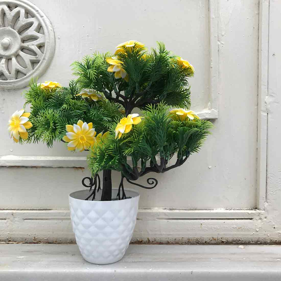 Artificial Potted Plants - Yellow Flowers - For Home & Office Decor - ApkaMart