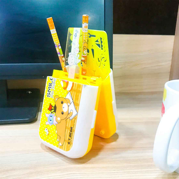 Stationery kit - Yellow Foldable Box with Stationary Items -for Kids, Children, Student, Office, Return Gifts - ApkaMart