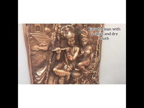 Radha Krishna Wall Hanging Idol - Dancing Pose | Shri Krishna Radha Wall Art Statue For Big Walls - for Gift, Home, Living Room, Office, Puja Room Decoration - 24 Inch - Apkamart #Style_Design 2